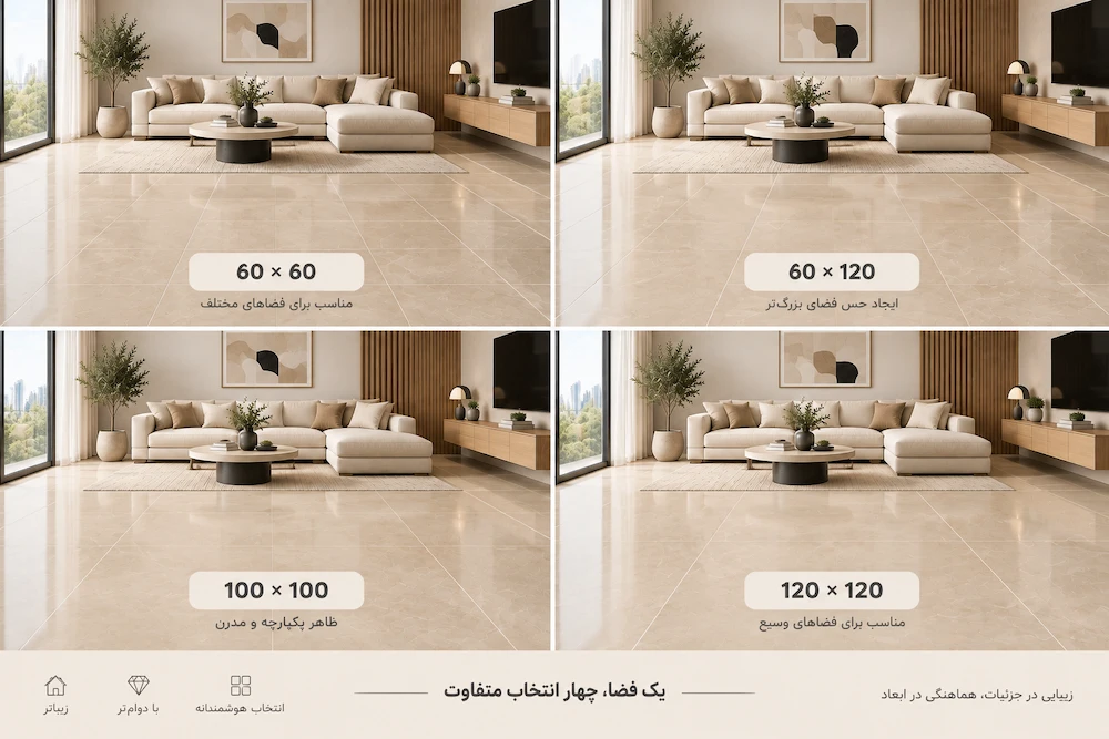 ابعاد سرامیک بژ