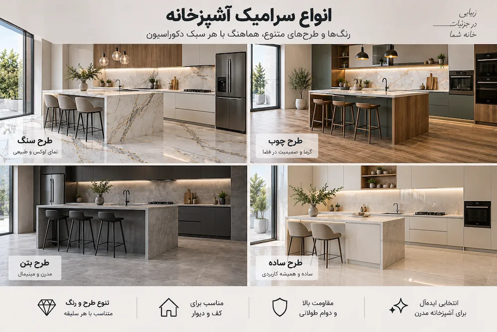انواع طرح سرامیک آشپزخانه