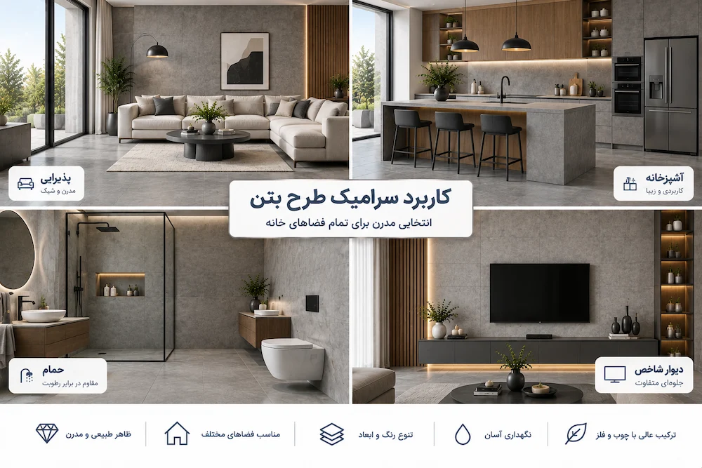 کاربرد سرامیک طرح بتن